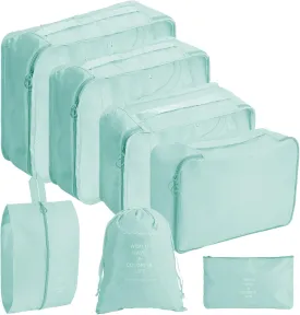 7PCS Packing Cubes for Suitcases, Travel Luggage Organizer Bags Various Sizes Packing Organizer for Travel Accessories Luggage Carry On Suitcase, Blue