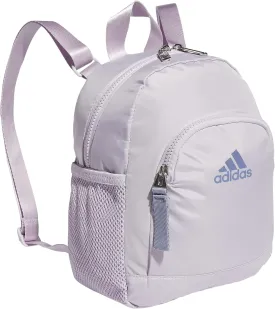 adidas Linear Travel Bag Small Men Womens Mini Backpack, Silver Dawn Grey/Silver Violet Purple, OSFA