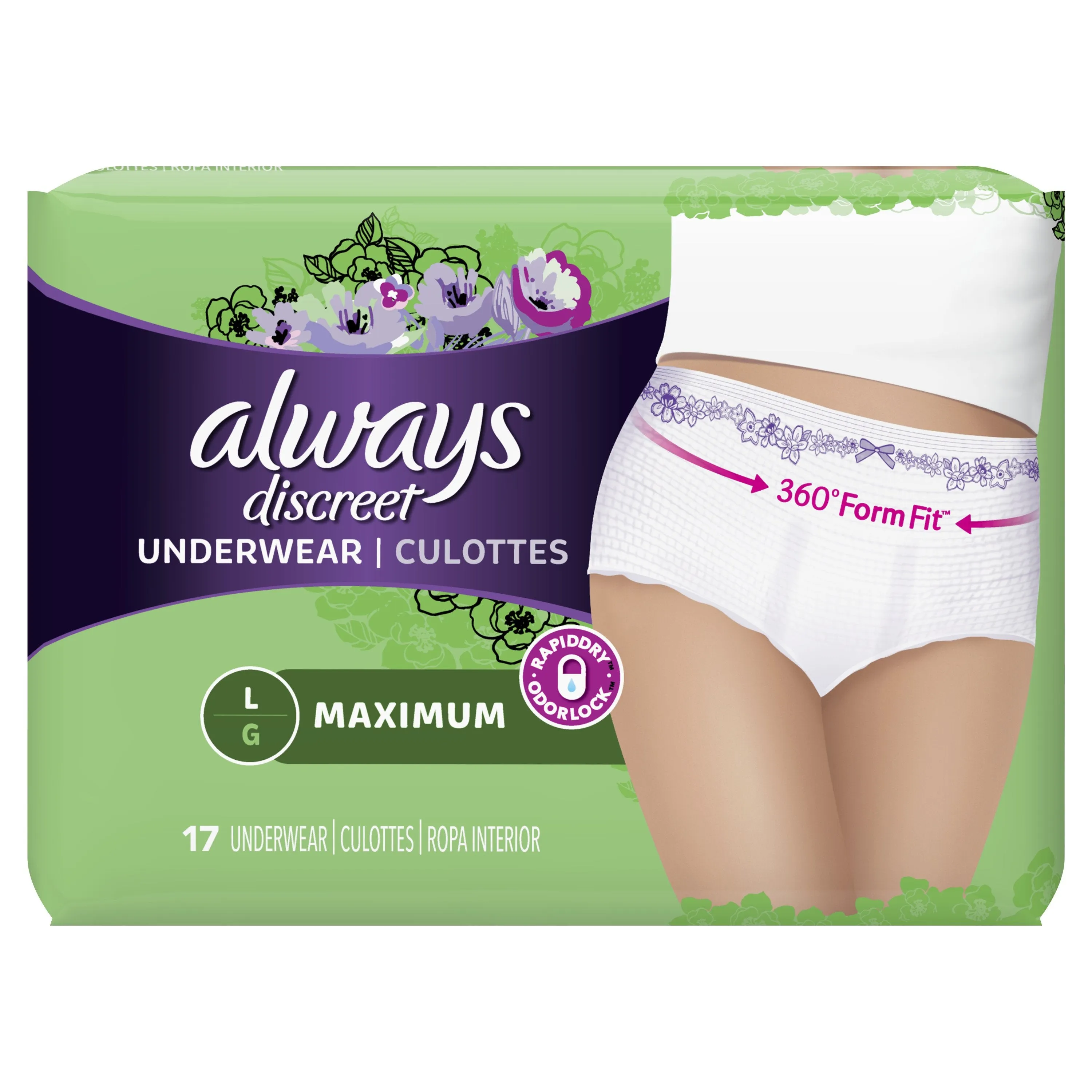 Always Discreet Max Incontinence Underwear for Women