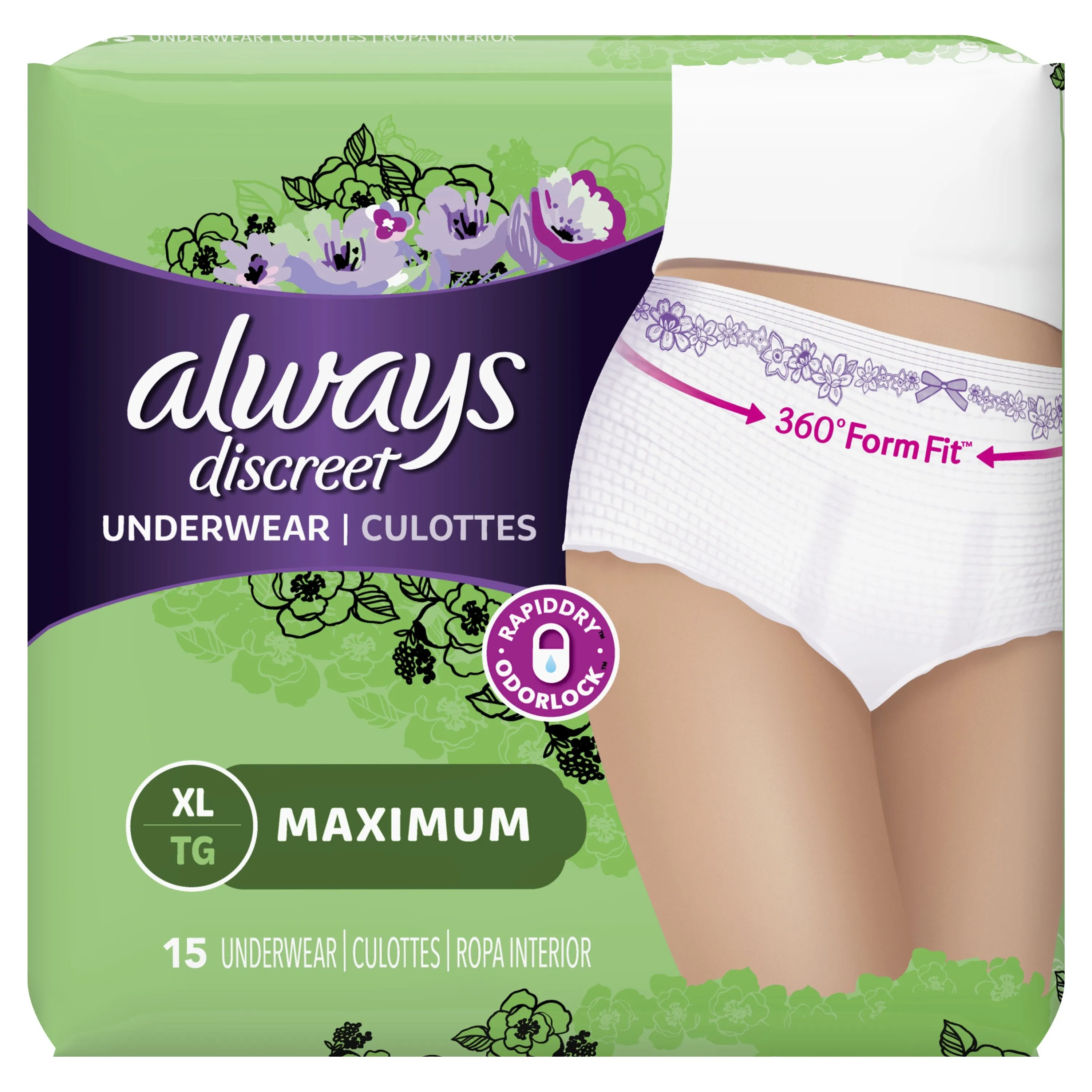 Always Discreet Max Incontinence Underwear for Women