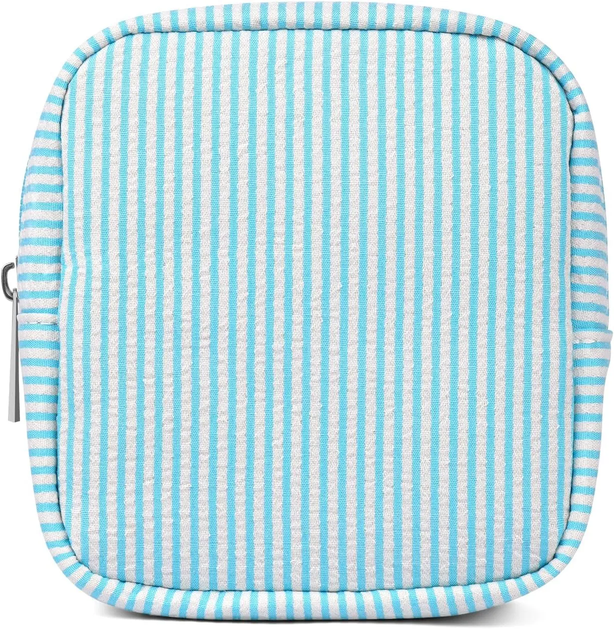 Breteil Small Makeup Bag for Purse Mini Cosmetic Bag with Slip-in Pockets Cute Travel Makeup Pouch for Women Friend Preppy Stuff - Blue