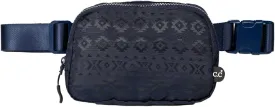 C.C Aztec Pattern Belt Bag - Fanny Pack & Crossbody Bag for Women - Fashion Waist Pack with Adjustable Strap - Navy