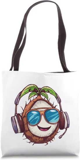 Cool Coconut With Sunglasses I Funny Coconut Tote Bag