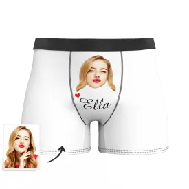 Custom Face And Name Colorful Boxer Shorts, Custom Underwear For Men
