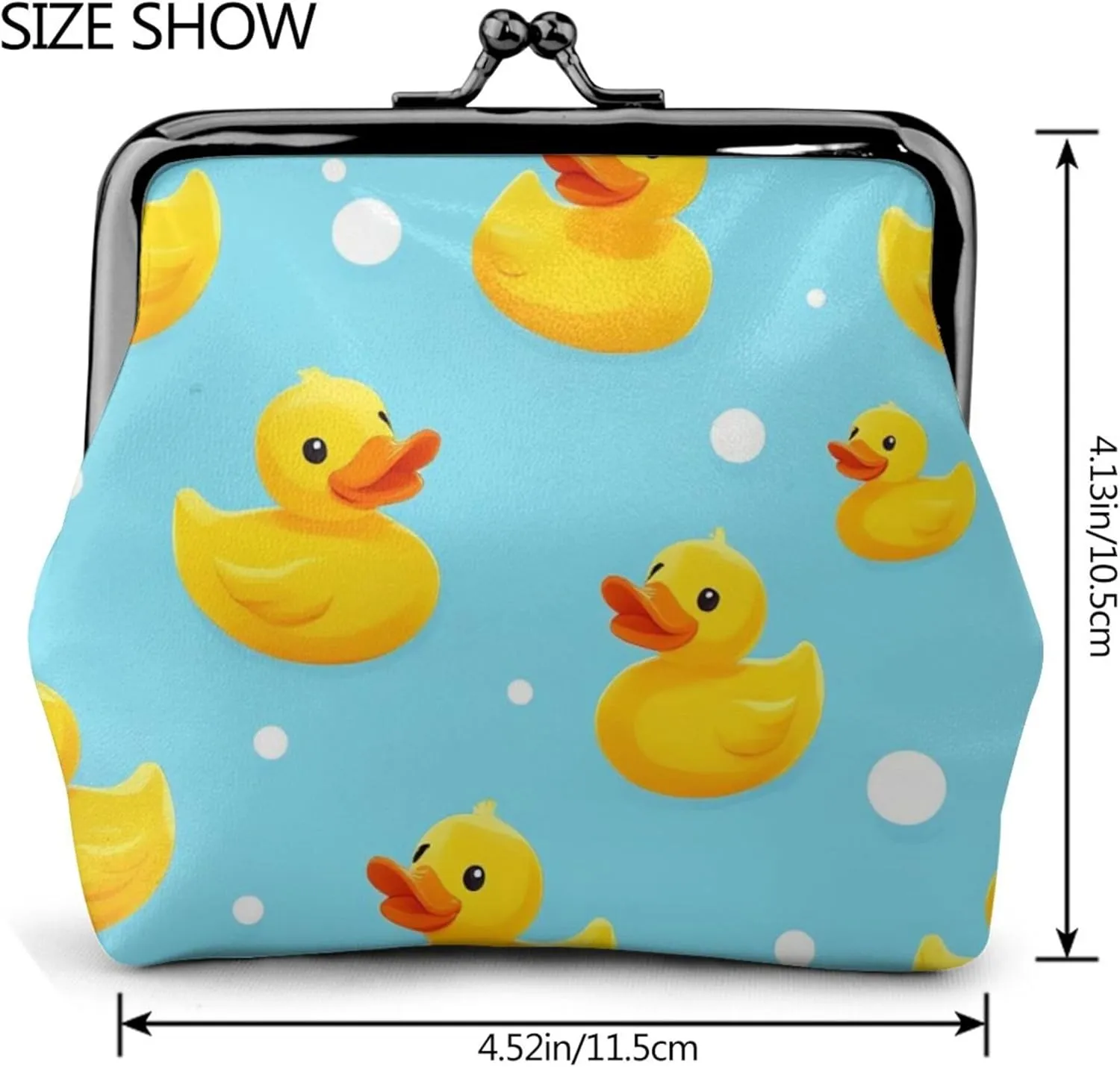 Cute Funny Blue Bubbles Yellow Rubber Ducks (1) Coin Purses Mini Wallets Purses For Favors Gifts