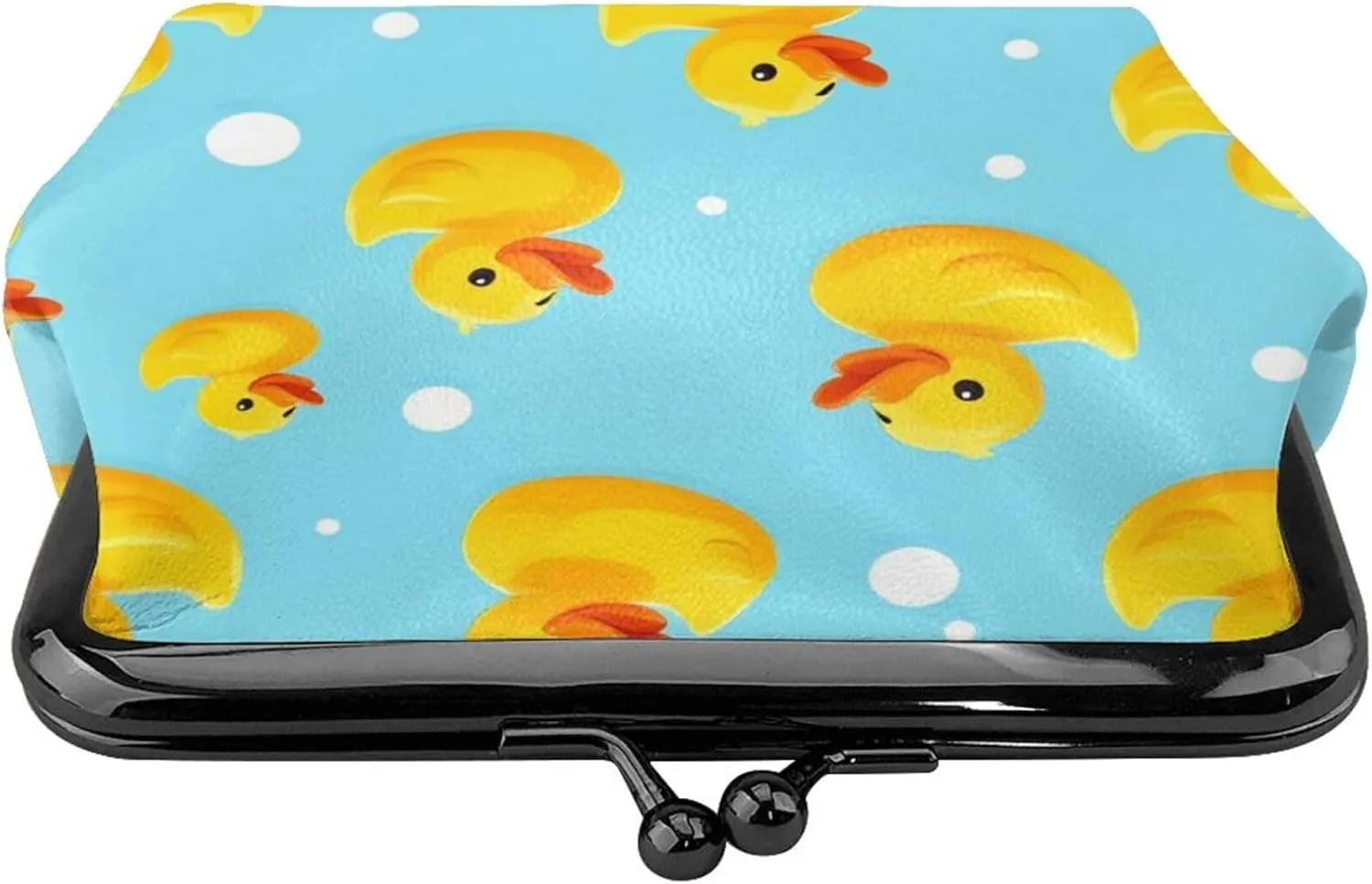 Cute Funny Blue Bubbles Yellow Rubber Ducks (1) Coin Purses Mini Wallets Purses For Favors Gifts