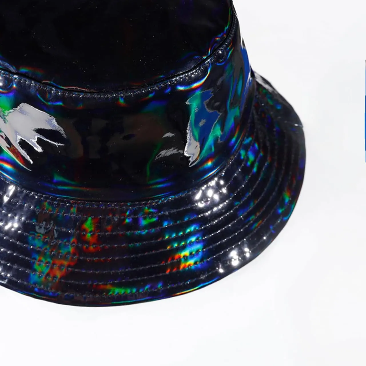 Eigso Unisex Fashionable Wild Camping Bucket Hat Sun Protection Flexible Fold Furry Metallic Finish
