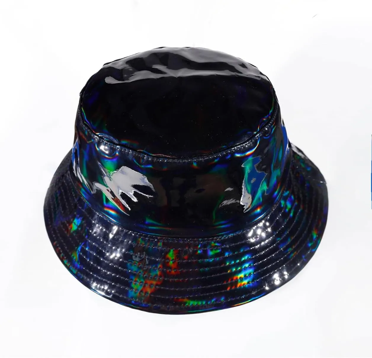 Eigso Unisex Fashionable Wild Camping Bucket Hat Sun Protection Flexible Fold Furry Metallic Finish