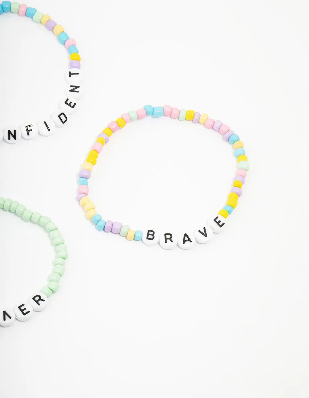 Kids Bead Brave Word Stretch Bracelet 5-Pack