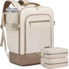 LOVEVOOK Travel Backpack for Women with Shoes Compartment,40L Personal Item Travel Bag Flight Approved Carry On Backpack with 2 Packing Cubes,Large Casual Weekender Luggage Daypack