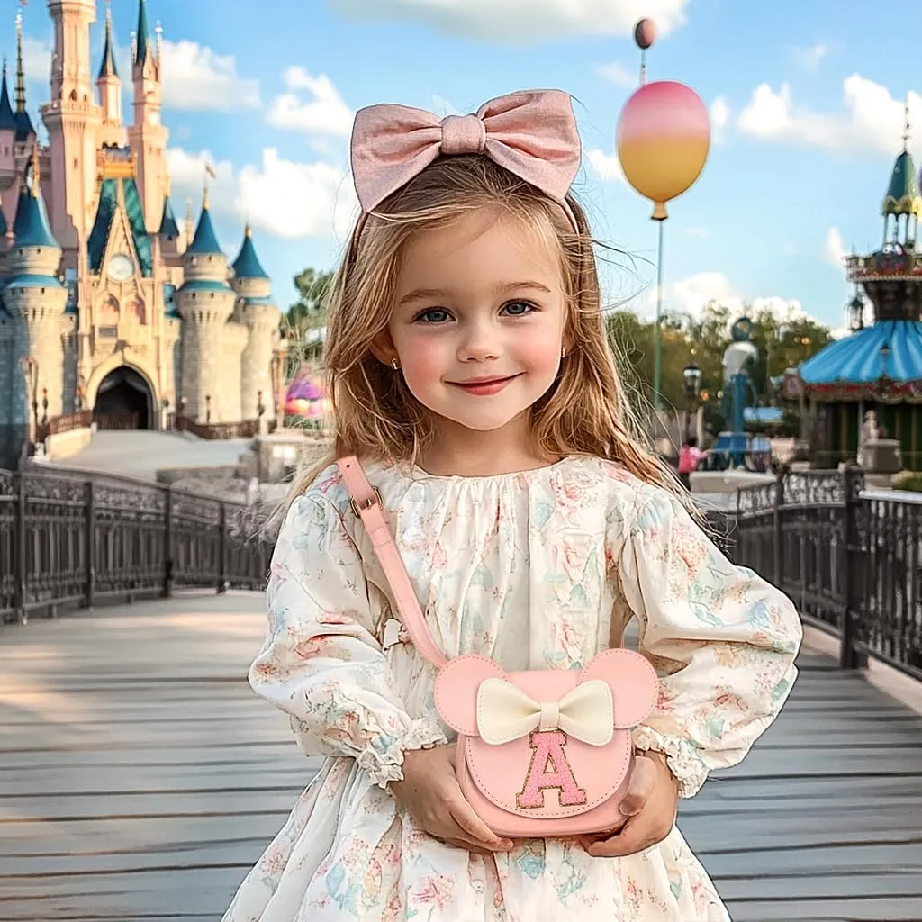 MIBASIES Toddler Purse - Pink with Mouse Ears and Bow; Girl's Gift for Birthdays - Ages 3-8