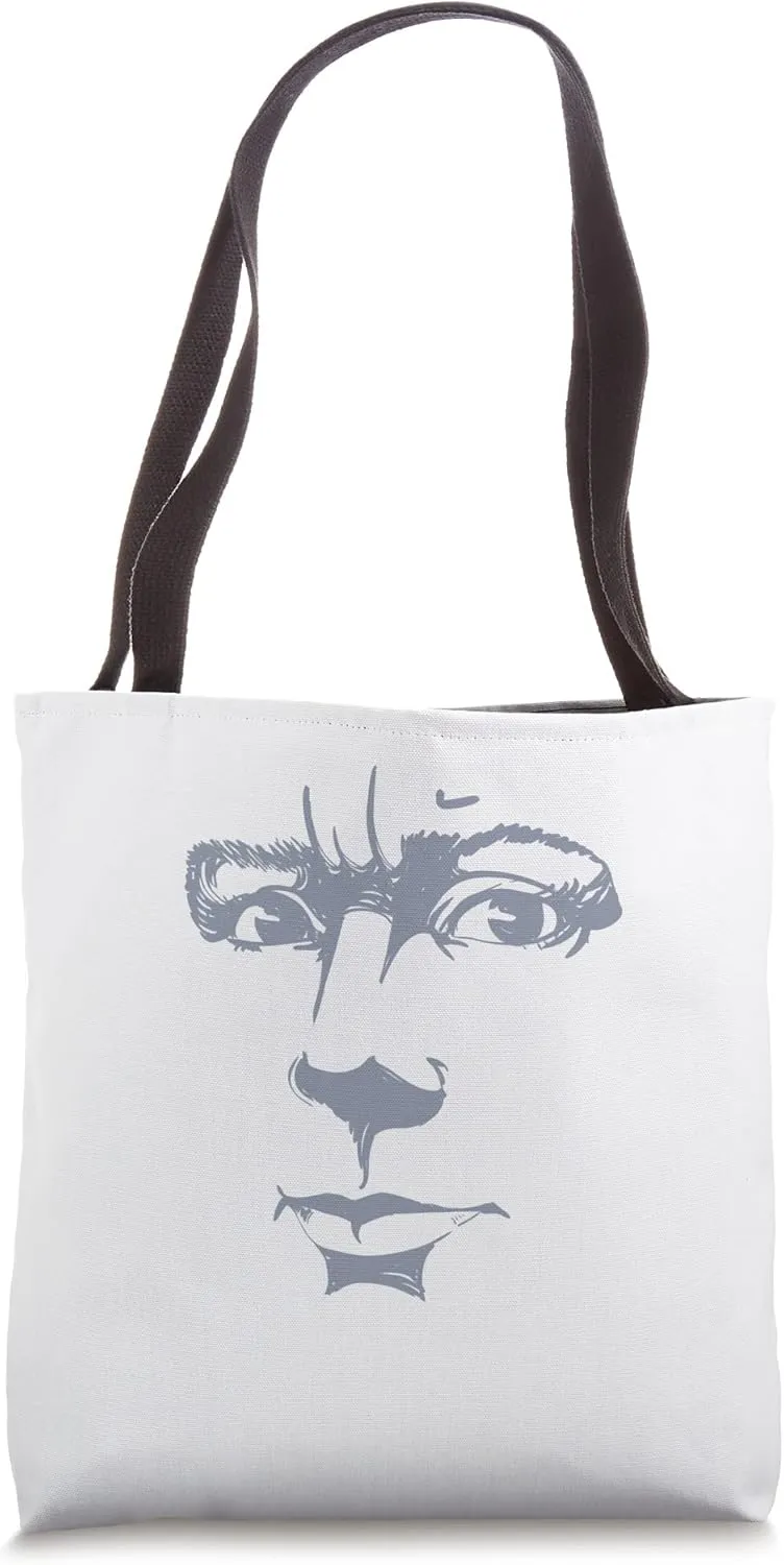 Monochrome silhouette melancholic peaceful woman face Tote Bag