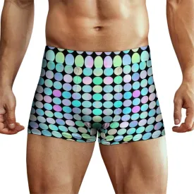 Pastel Dot Grid Print Mens Underwear, Soft Boxers for Men, Moisture-Wicking Breathable Boxer Briefs