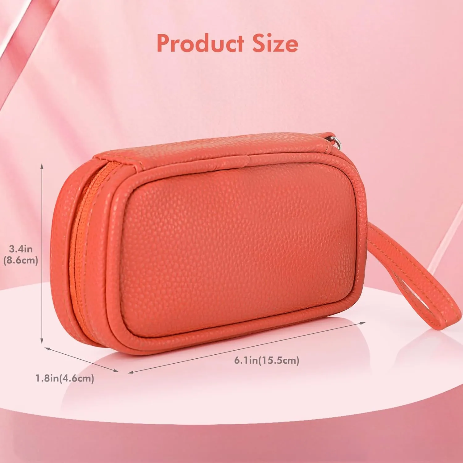 Portable Tampon Organizer - Beige PU Pouch with Handle & Zipper for Women's Period Bags