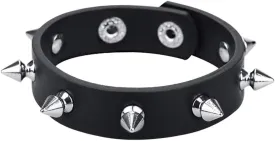 Punk Studded Spike Bracelet Goth Leather Cuff Bangle Rock Black Wristband