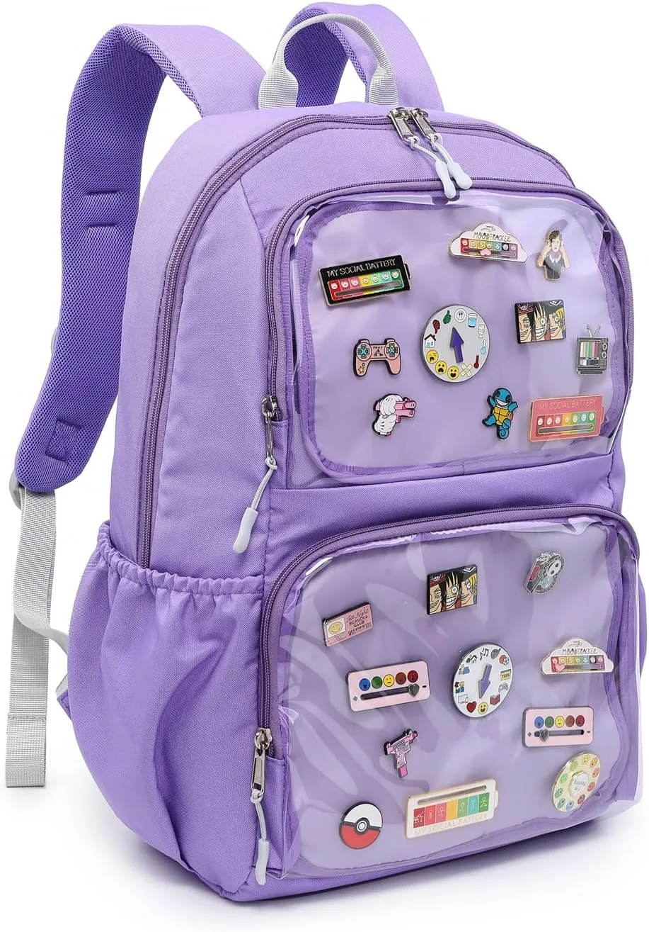 RAINBOW SMILE Girls Womens Kawaii Cute Ita Bag Backpack with insert Pin Display Backpack for School Anime Cosplay