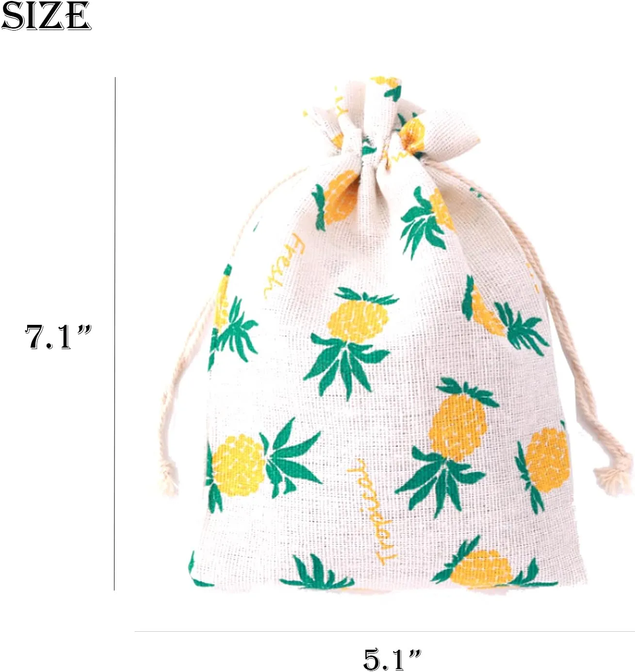 RIGHTA TECH Pineapple Gift Treat Bags Drawstring Gift Bag Pineapple Favor Bag for Wedding Bridal Shower Birthday Party Hawaiian Luau,Summer Beach Tropical Party Decorations
