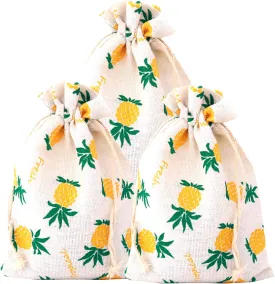 RIGHTA TECH Pineapple Gift Treat Bags Drawstring Gift Bag Pineapple Favor Bag for Wedding Bridal Shower Birthday Party Hawaiian Luau,Summer Beach Tropical Party Decorations