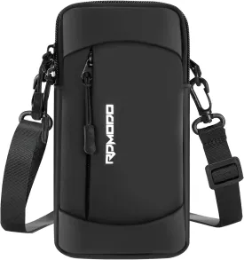 Running Armband Phone Holder & Crossbody Shoulder Bag, Arm Band for Phone for Running Walking, Waterproof Phone Pouch for iPhone 16 15 14 13 Pro Max Samsung Galaxy 7.5 InchCrossbody Bag Black