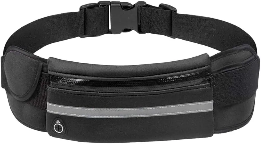 Slim Running Belt, Waterproof Fanny Pack for Men,Phone Holder for Running,Reflective Waist Bag,Runners Belt Pouch,Money Belt,Waist Pack for Camping Running Workout Travel