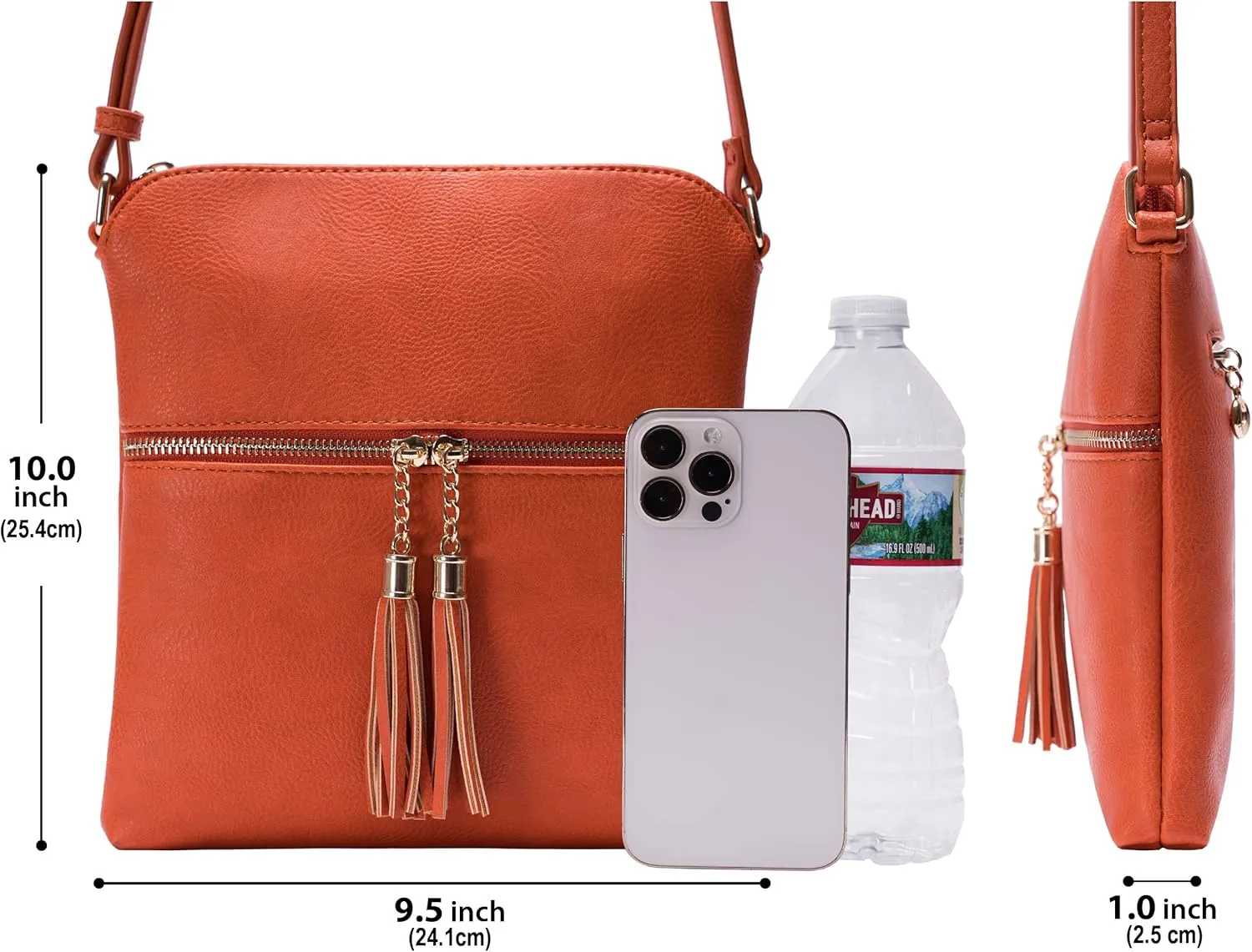 Solene Womens Lightweight Medium Crossbody Purse with Tassel, Perfect Size Crossbody Bags for Daily Use, travel