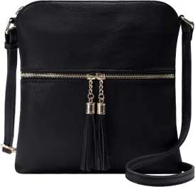 Solene Womens Lightweight Medium Crossbody Purse with Tassel, Perfect Size Crossbody Bags for Daily Use, travel