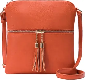 Solene Womens Lightweight Medium Crossbody Purse with Tassel, Perfect Size Crossbody Bags for Daily Use, travel