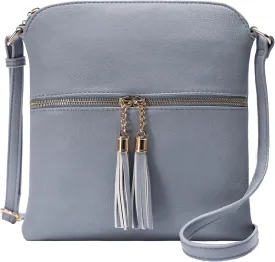 Solene Womens Lightweight Medium Crossbody Purse with Tassel, Perfect Size Crossbody Bags for Daily Use, travel