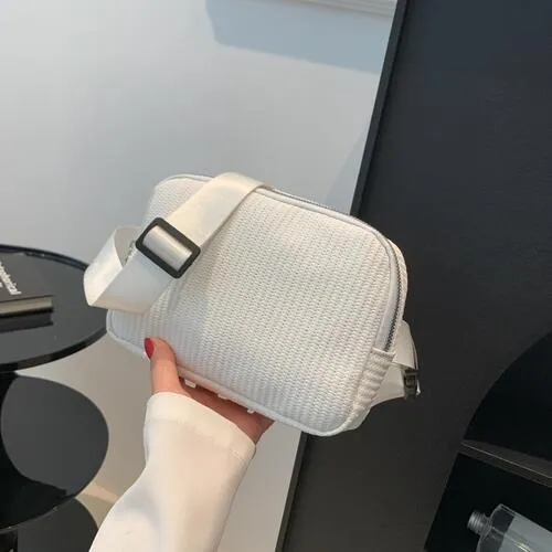 TEEK - Ribbed PU Leather Sling Bag